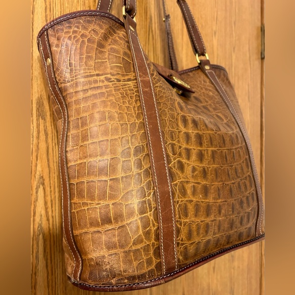 Brahmin Convertible Croc Embossed Tote/Bucket Bag - Vintage - Picture 6 of 12